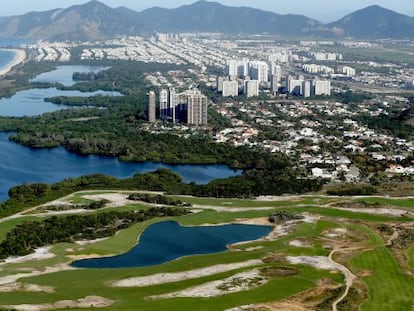 Vista área de Barra dá Tijuca, cenário das próximas Olimpíadas.