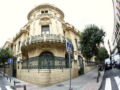 Fachada de la sede de la SGAE en Madrid. 