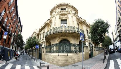 Fachada de la sede de la SGAE en Madrid. 