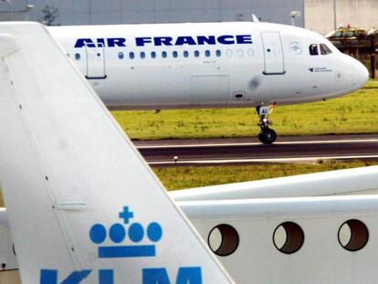 Varios aviones de la compa&ntilde;&iacute;a Air France-KLM.