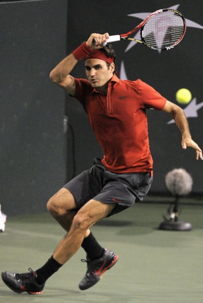 Roger Federer, durante su partido contra Marco Baghdatis.