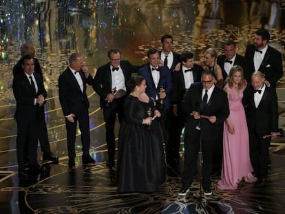 Michael Sugar recebe o Oscar de melhor filme por &#039;Spotlight&#039;