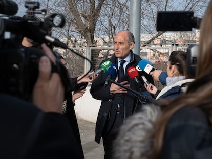 Francisco Camps, expresidente de la Generalitat valenciana, el pasado lunes frente a la Audiencia Nacional.