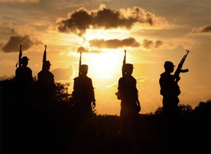 Soldados del Ejército de Sri Lanka en la frontera de la península de Jaffna.