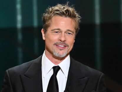 Brad Pitt, on stage at the 48th edition of the César Film Awards, on February 24, 2023, in Paris.