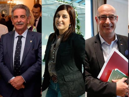 Los líderes políticos cántabros: de izquierda a derecha, Miguel Ángel Revilla (PRC), María José Sáenz de Buruaga (PP), Félix Álvarez (Cs) y Pablo Zuloaga (PSOE).