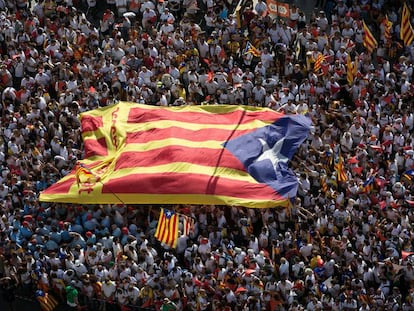 Bandera independentista en la Diada.