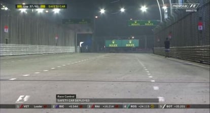 Imagen del hombre que se ha colado en el circuito.