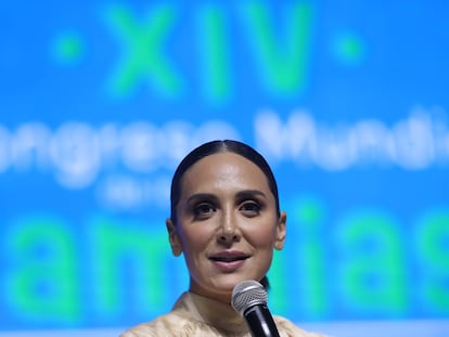 Tamara Falcó, este sábado, durante el Congreso Mundial de las Familias, en Ciudad de México.