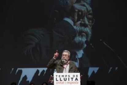 El secretario general de UGT, Cándido Méndez, durante su intervención el pasado viernes en la clausura del XIV congreso del sindicato en Cataluña.