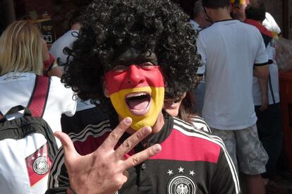 Un aficionado de la selección alemana en Río de Janeiro.