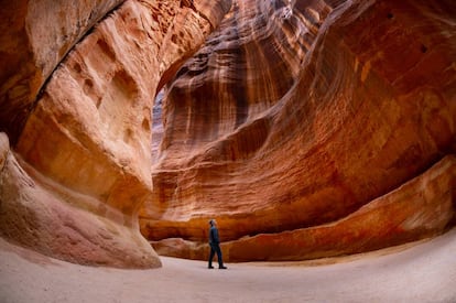 Cañón de acceso a la ciudad de Petra, en el desierto de Jordania.