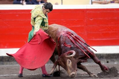 El diestro sevillano Juan Antonio 'Morante de la Puebla' en una corrida del pasado martes en la Semana Grande de Bilbao.