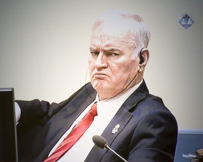 El exgeneral del ejército serbobosnio Ratko Mladic, durante la última sesión de este Tribunal, celebrada el pasado 22 de noviembre.  