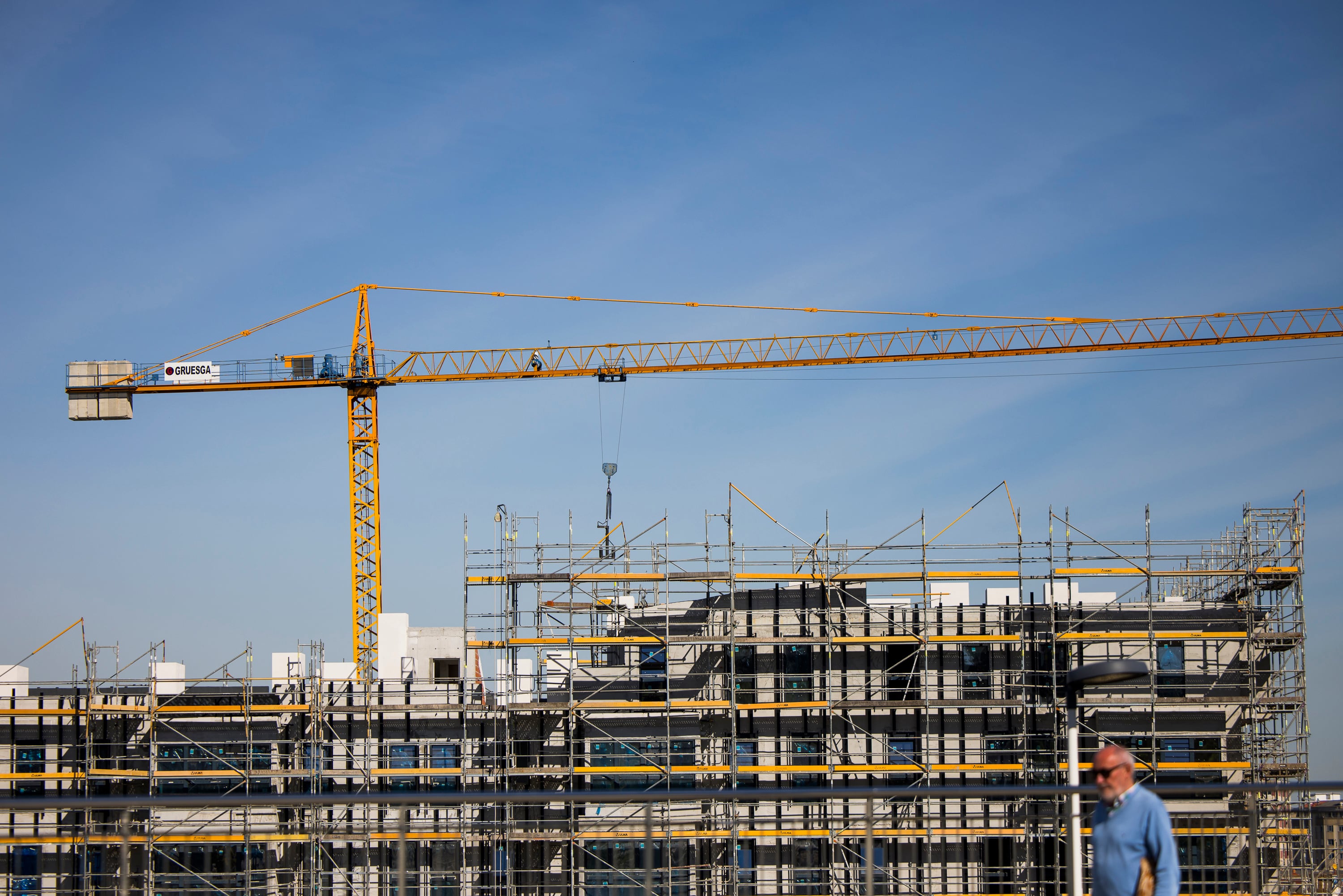 Obra de vivienda en A Coruña, el pasado septiembre. 