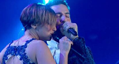 Chenoa y David Bisbal, durante en concierto de OT: El reencuentro.