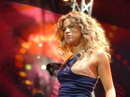 Shakira, durante su actuación en el MTV Day de Madrid.