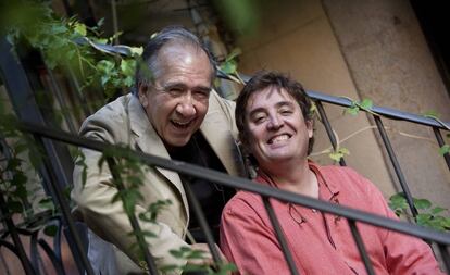 Joan Margarit y Luis García Montero en el Festival Internacional Barcelona Poesia 2011.  