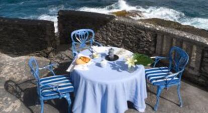 Terraza de Locanda El Roque, en Moya (Gran Canaria).