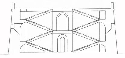 Hipótesis del interior de la escalera del observatorio.