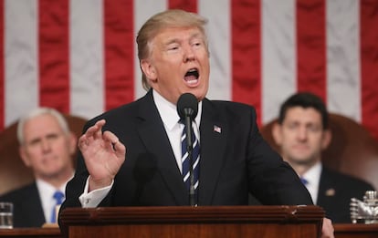 El Presidente de los Estados Unidos Donald Trump en una sesi&oacute;n del Congreso de la C&aacute;mara de Representantes en Washington, 