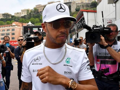 Lewis Hamilton en el circuito de Montecarlo. 