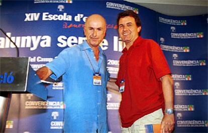 Antoni Duran Lleida (izquierda) y Artur Mas, ayer, en la Escuela de Verano de Convergència.