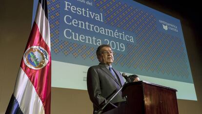 Sergio Ramírez, premio Cervantes 2017 y creador de Centroamérica Cuenta, en la inauguración del festival el lunes en San José de Costa Rica.