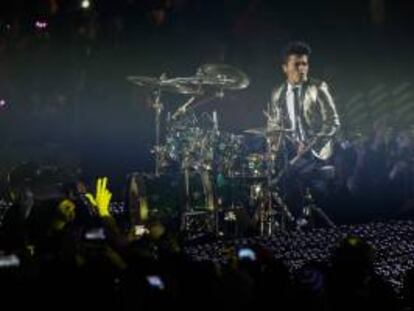 El cantante Bruno Mars actúa durante el show de medio tiempo del Super Bowl XLVIII entre los Denver Broncos y los Seattle Seahawks en el MetLife Stadium en East Rutherford, New Jersey.
