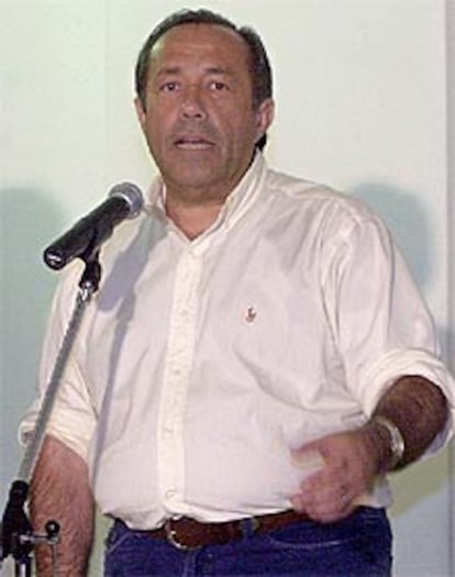 El presidente Adolfo Rodríguez Saá, en una conferencia de prensa.
