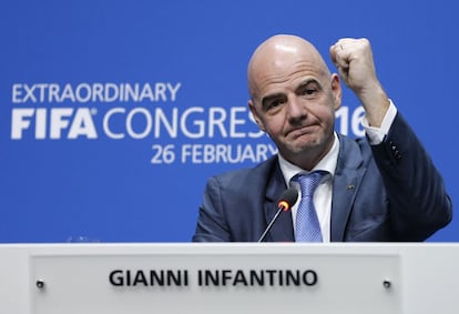 El nuevo presidente de la FIFA, Gianni Infantino, a finales de febrero en Zúrich (Suiza).