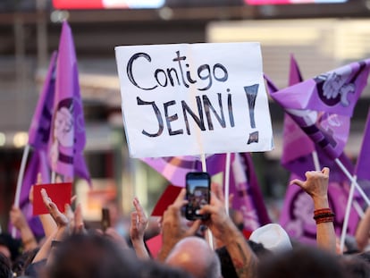 Protesta contra Luis Rubiales en la plaza de Callao de Madrid, el pasado 28 de agosto.