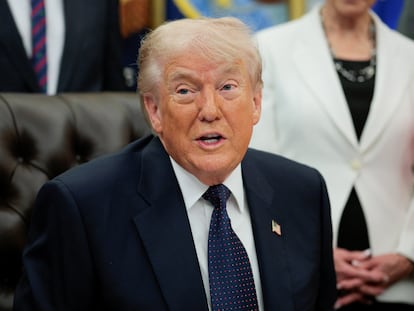 Donald Trump en La Casa Blanca, este martes.