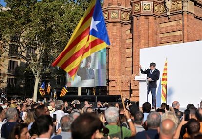 Carles Puigdemont, durante su discurso del jueves en Barcelona.