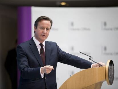 El primer ministre britànic, David Cameron, aquest dijous a Londres.