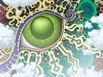 Detalle de un póster del videojuego-tebeo 'Gorogoa'.