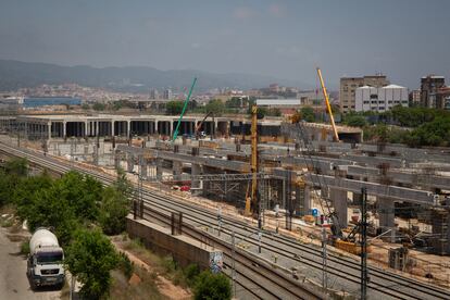 Imagen de las obras de la futura estación de La Sagrera, en Barcelona.