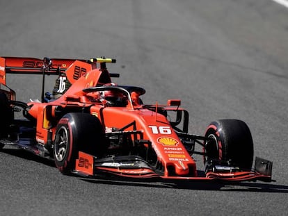 El piloto de Ferrari Charles Leclerc, durante la clasificación.