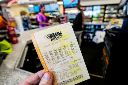 Un boleto de la loteria Mega Millions.