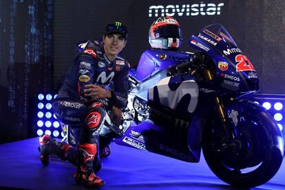 Maverick Vi&ntilde;ales, en la presentaci&oacute;n de Yamaha. 