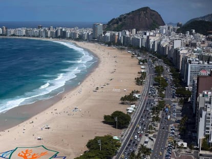 La playa de Copacabana, en Brasil, el pasado 29 de marzo.