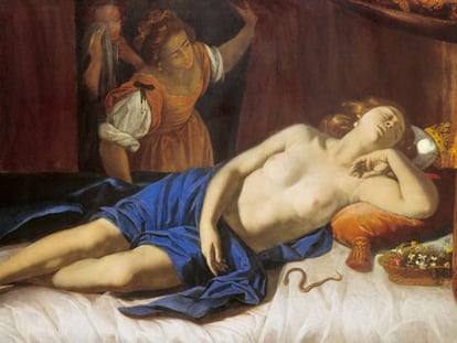 Una de las m&uacute;ltiples obras que la pintora romana dedic&oacute; a Cleopatra. 