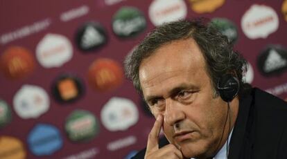 Platini, en una conferencia de prensa de la UEFA.
