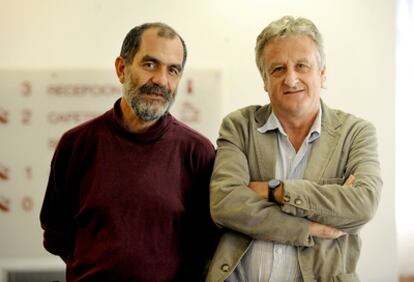 Guillermo Monteforte, a la izquierda, junto a Félix Zurita, durante su estancia en Bilbao.