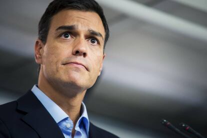 O líder do PSOE, Pedro Sánchez, na segunda-feira passada em Madri.