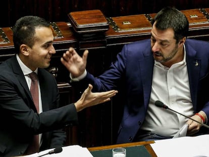 Di Maio y Salvini, este miércoles en la Cámara de Diputados italiana. 