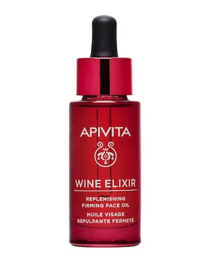 El aceite facial Wine Elixir de Apivita consigue una piel más firme y jugosa, aporta suavidad y firmeza y la revitaliza.