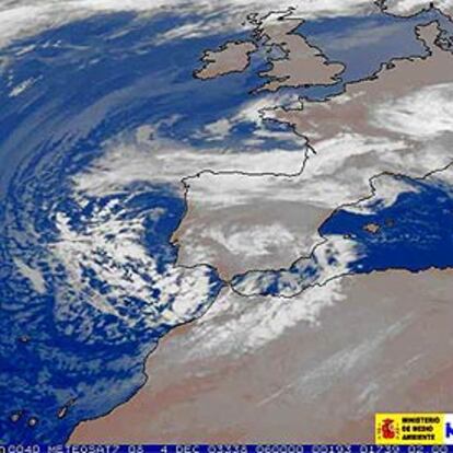 Fotografía tomada hoy por el satélite Meteosat.