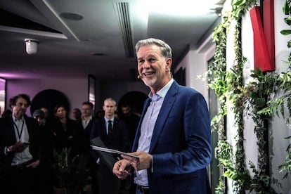 Reed Hastings, durante la inauguración de las nuevas oficinas de Netflix en París el día 17 de enero.