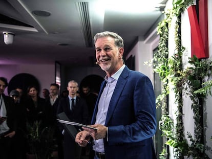 Reed Hastings durante a inauguração dos novos escritórios da Netflix em Paris, em 17 de janeiro.